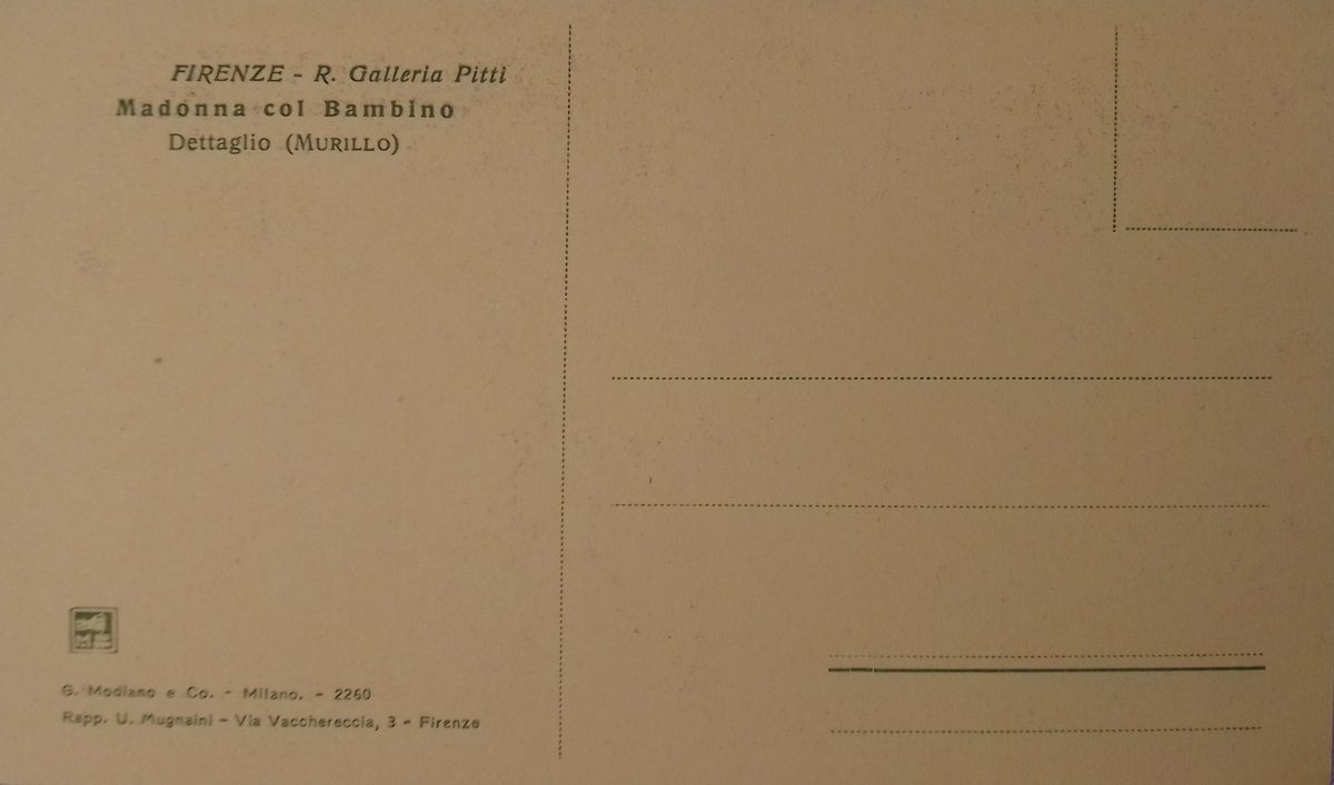 Pintura de la Virgen con el niño — back