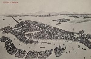 Fotografía panorámica de la ciudad de Venecia, Italia