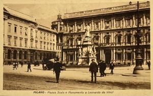Piazza Scala e Monumento a Leonardo da Vinci