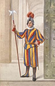 Guardia suizo en uniforme bajo