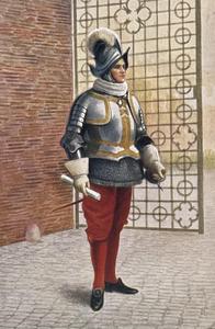 Oficial suizo en uniforme completo