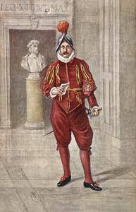 Oficial de la guardia suiza en media gala